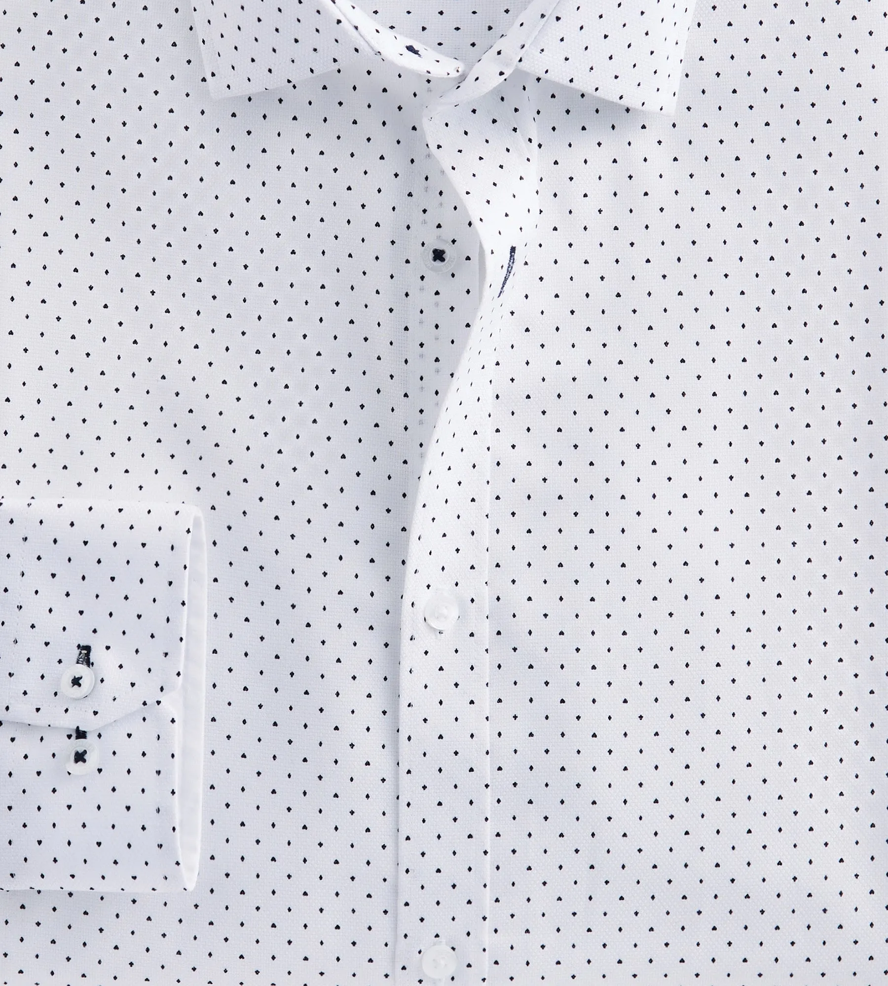 Slim Fit Card Print Dress Shirt