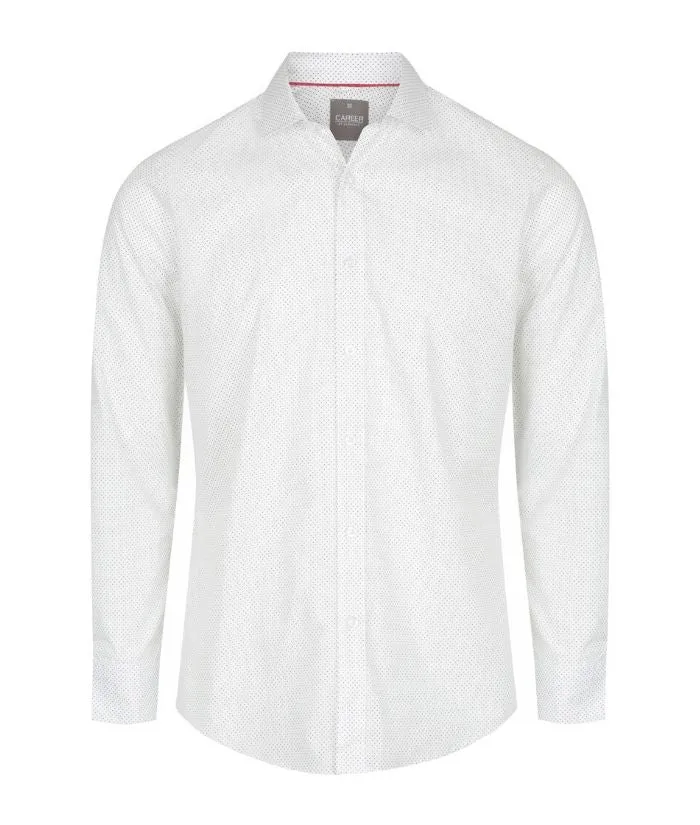 Soho Dot Print Long Sleeve Mens Shirt