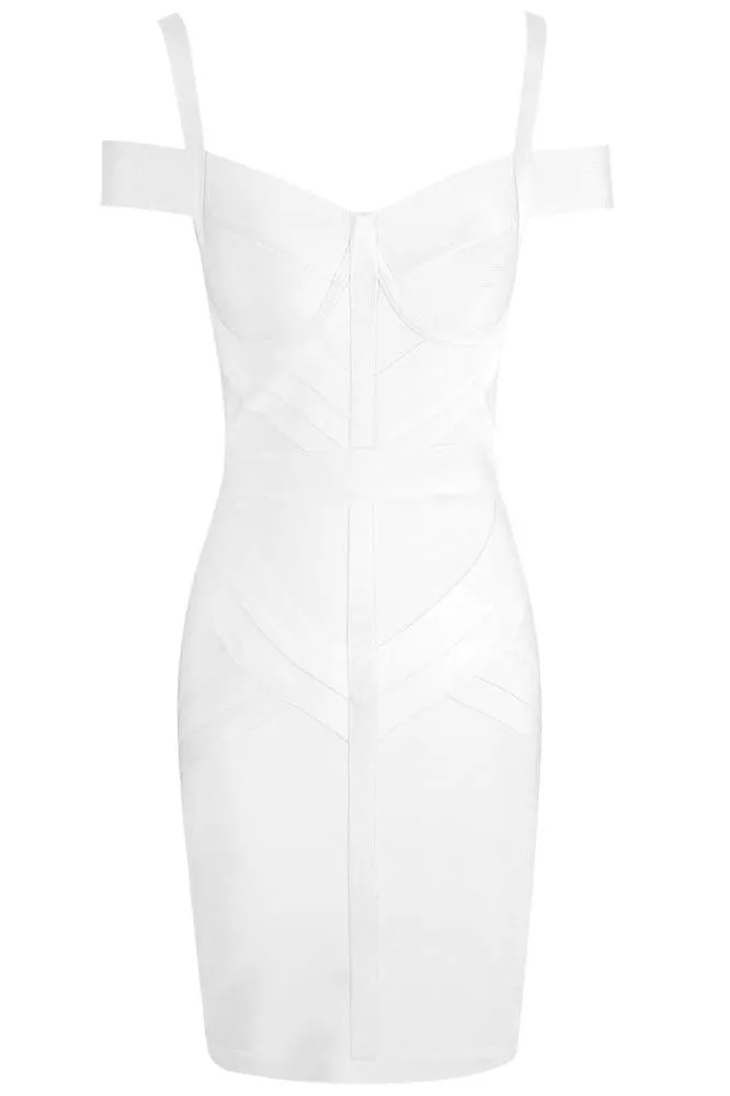 Sophia Bandage Dress - Pearl White