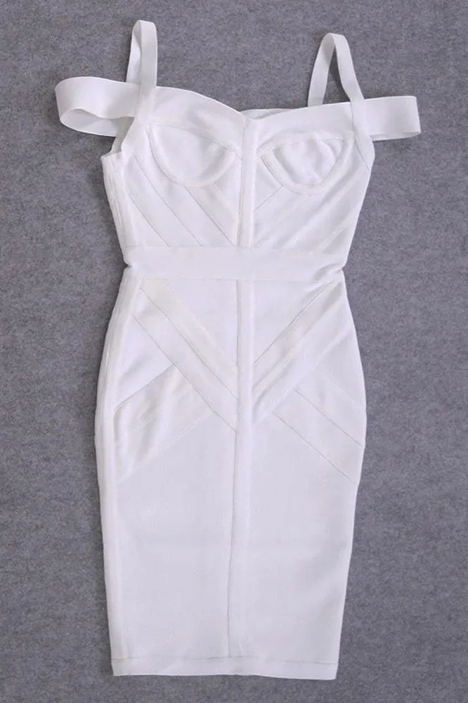 Sophia Bandage Dress - Pearl White