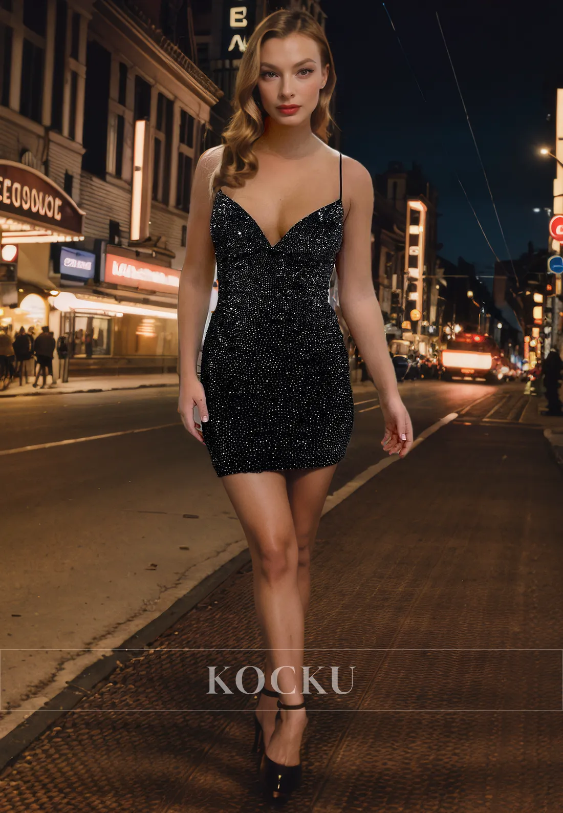 Sparkly Sexy & Morden Spaghetti Criss-Cross Straps Backless Party Homecoming Dress