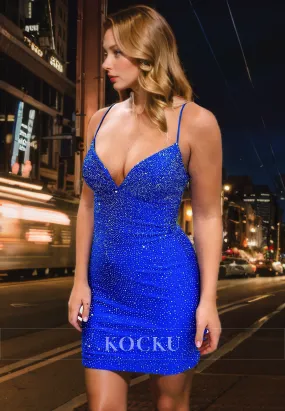 Sparkly Sexy & Morden Spaghetti Criss-Cross Straps Backless Party Homecoming Dress