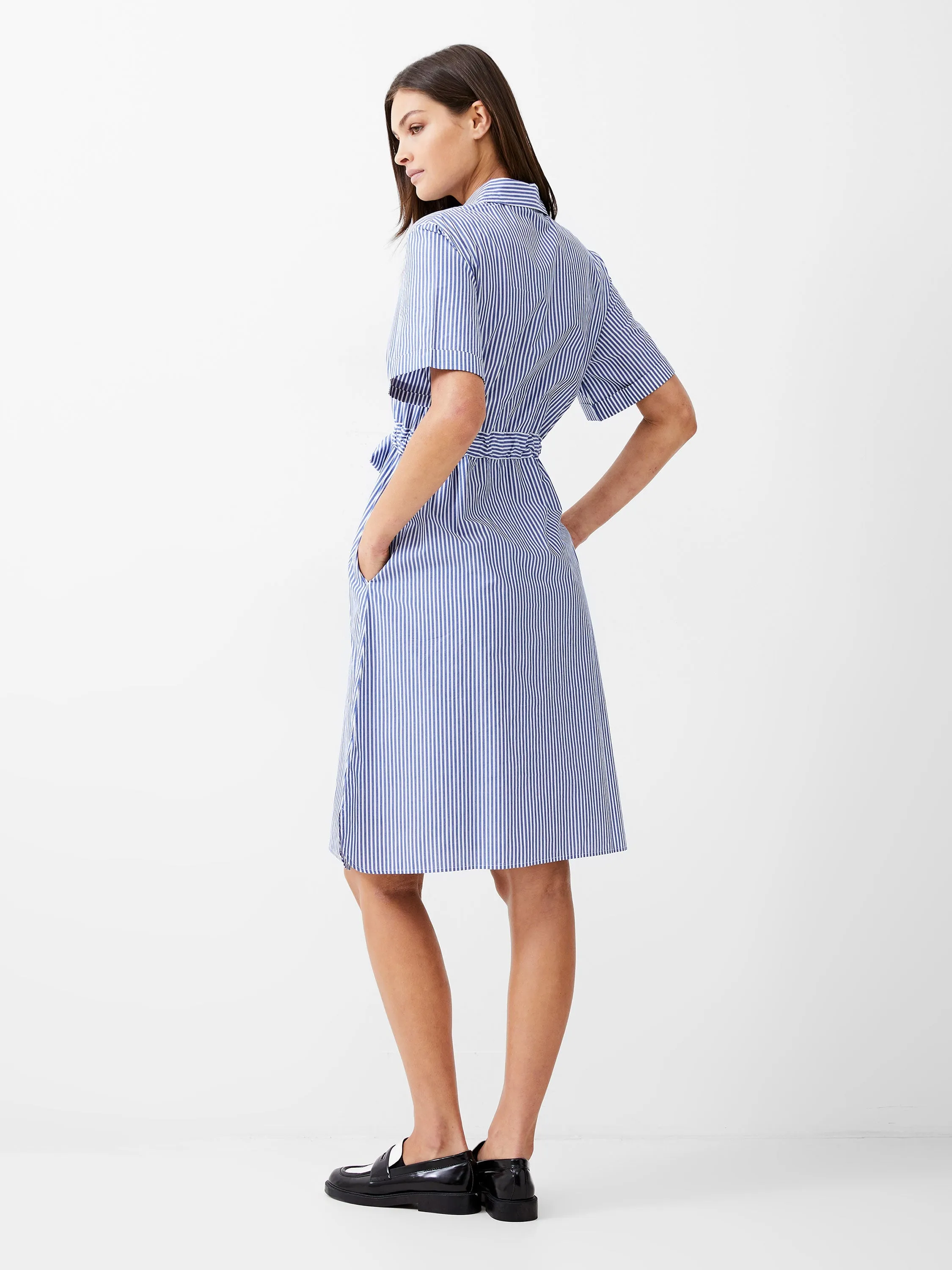 Stripe Poplin Shirt Dress