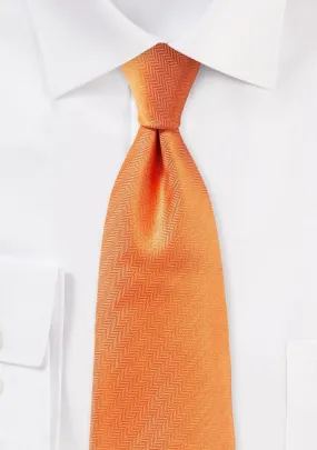 Tangerine Herringbone Necktie