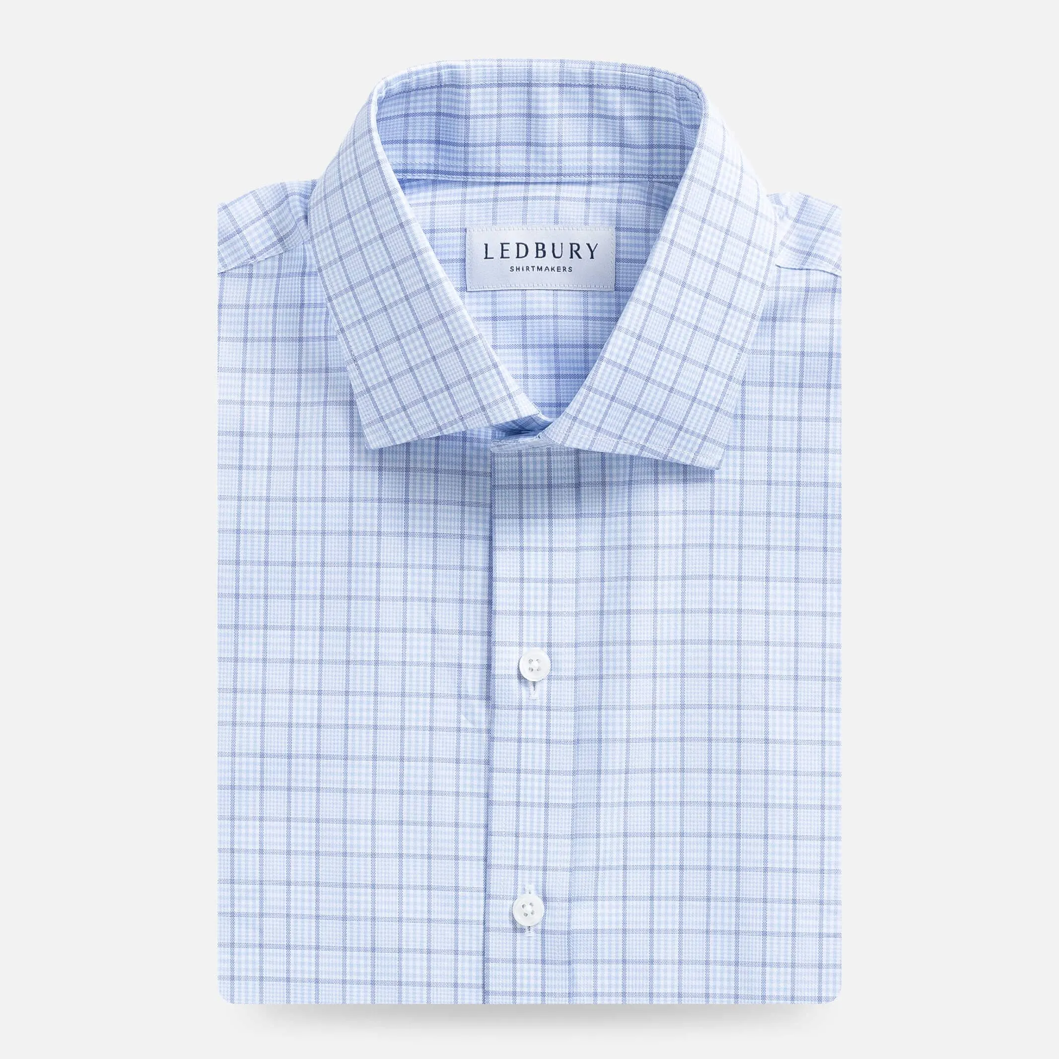 The Light Blue Thomas Mason Fritz Plaid Custom Shirt