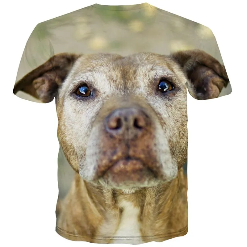 tshirts dog Puppy Cute animal Print clothes men's big Smart dogs art costume Cool