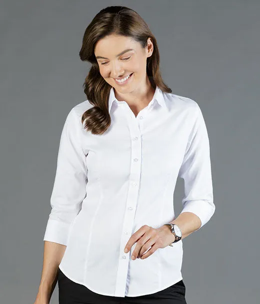 Ultimate White 3/4 Sleeve Womens Shirt - Career Slim Fit