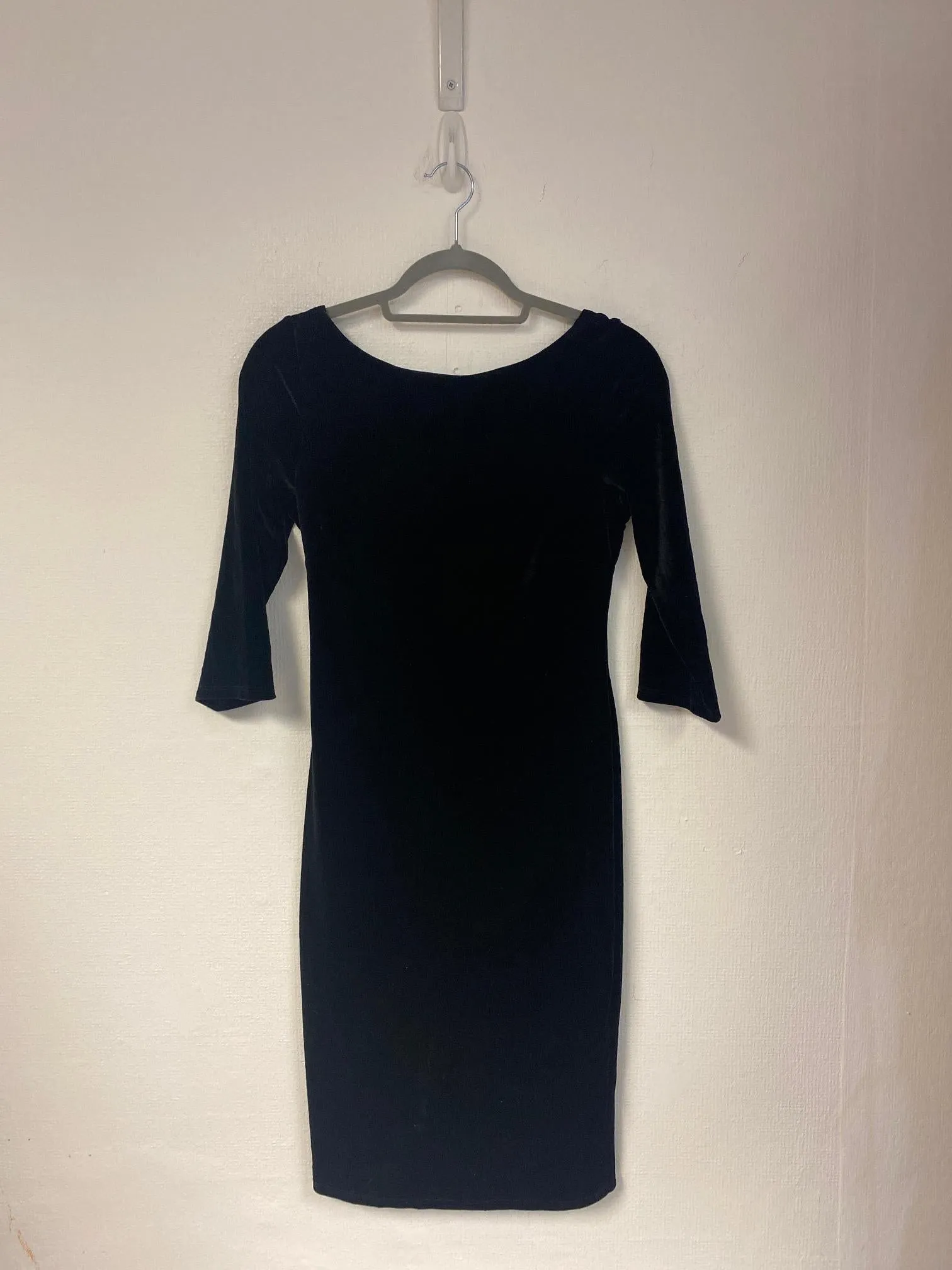 Velvet bodycon midi dress with low back, Monsoon, Size 10 (Polyester, Elastane)