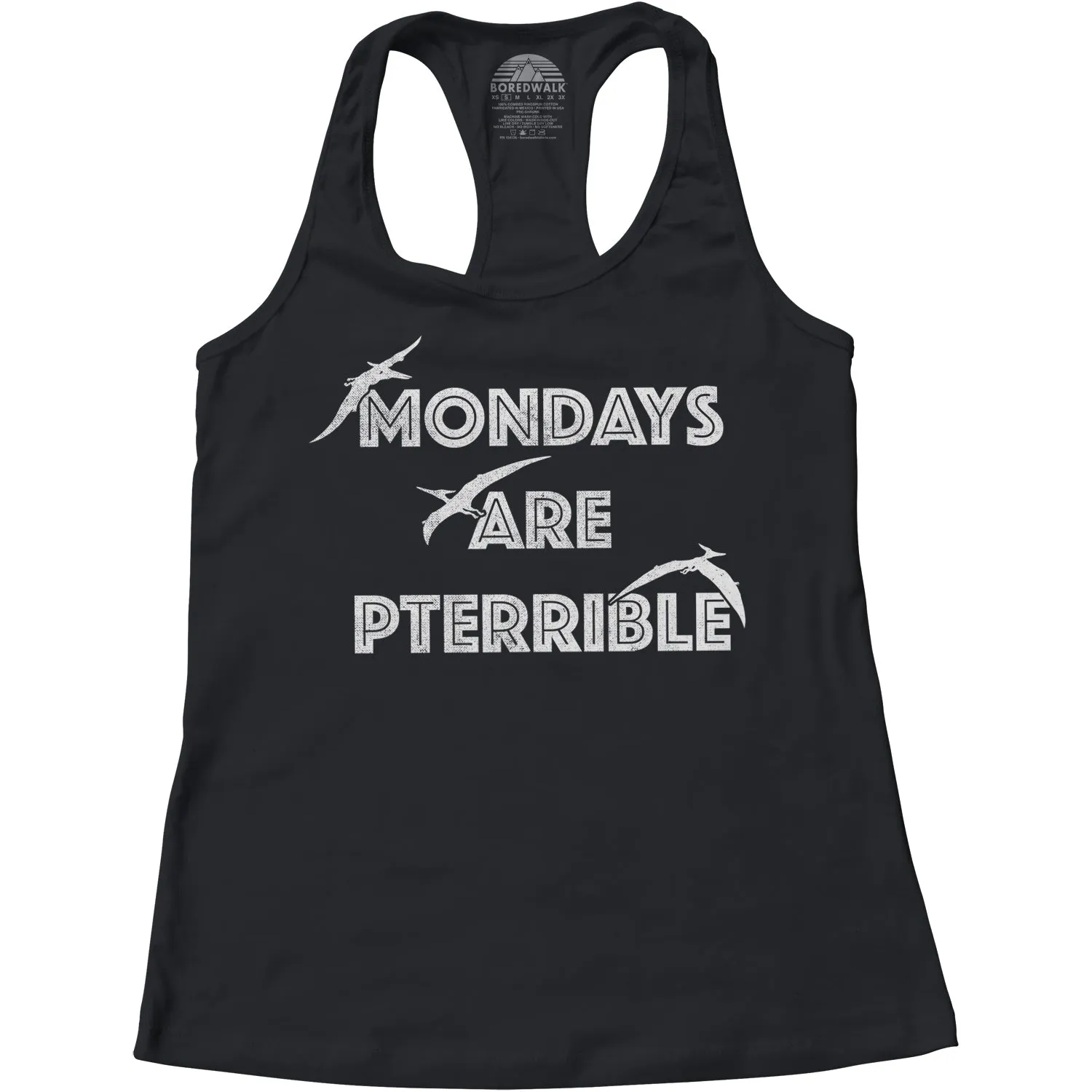 Women's Mondays Are Pterrible Racerback Tank Top