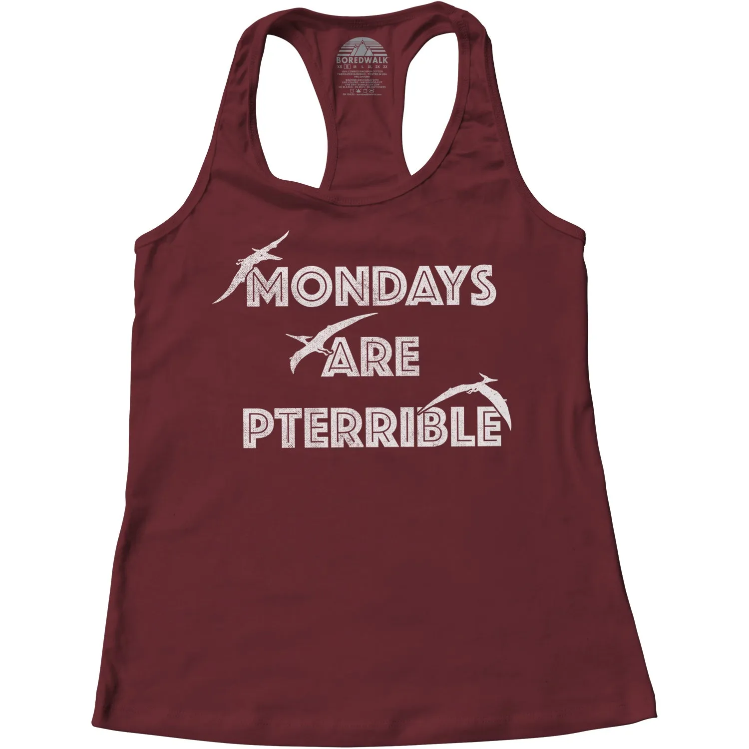 Women's Mondays Are Pterrible Racerback Tank Top