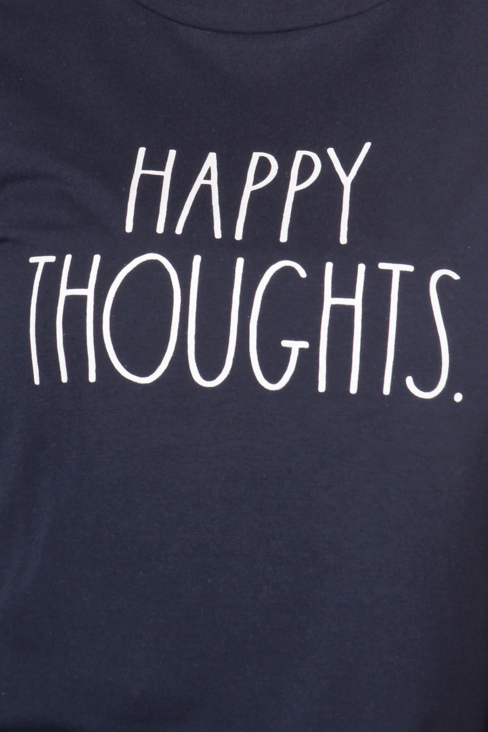 Women's "HAPPY THOUGHTS" Short Sleeve Shirttail Hem T-Shirt