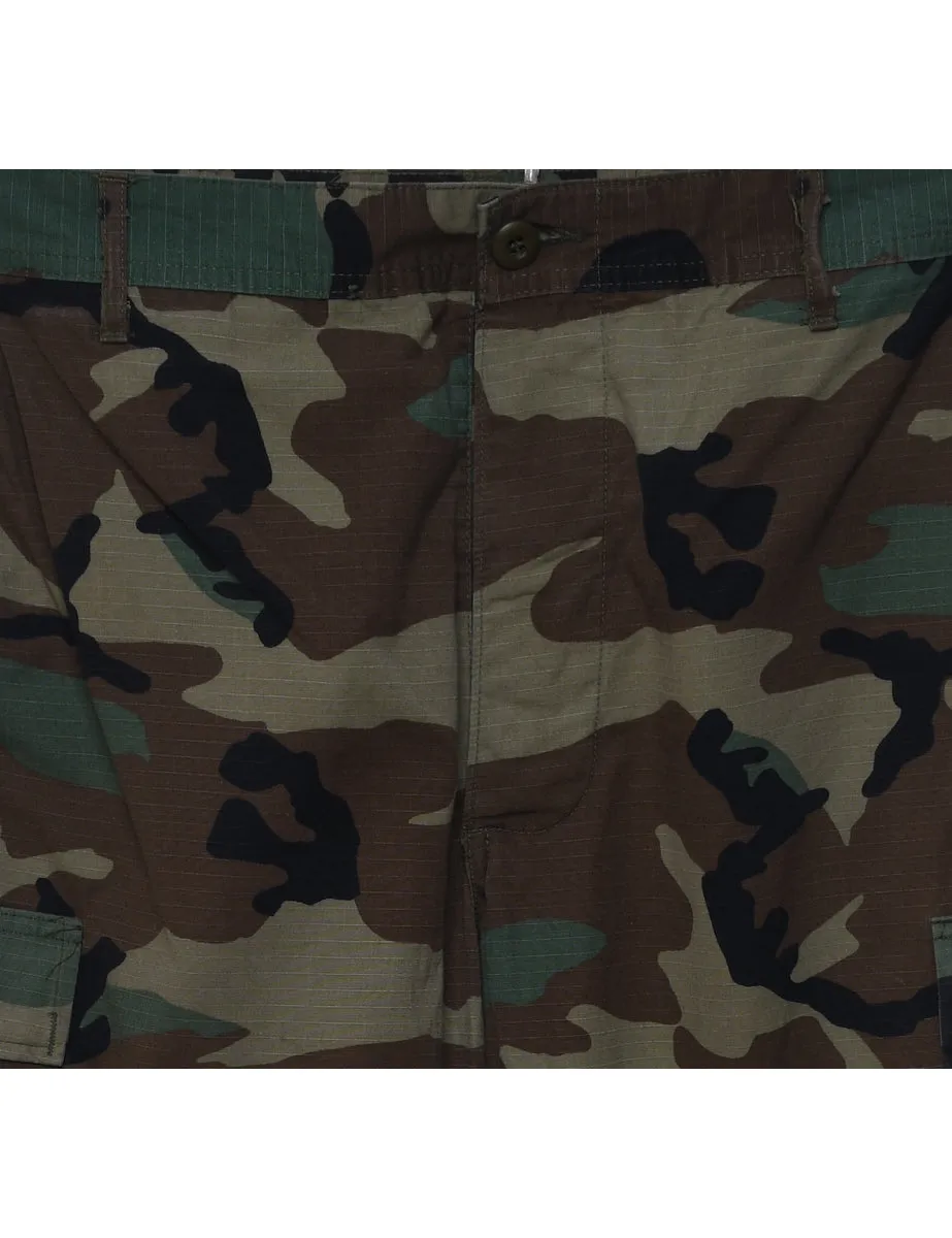 Woodland Camouflage Print Cargo Trousers - W37 L30