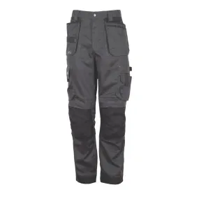 Work Trousers Mens Twisted Leg Black Grey Stretch Multi Pockets Cargo 42"W 31"L