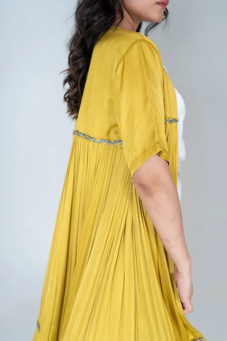 Yellow Braided Long Cape