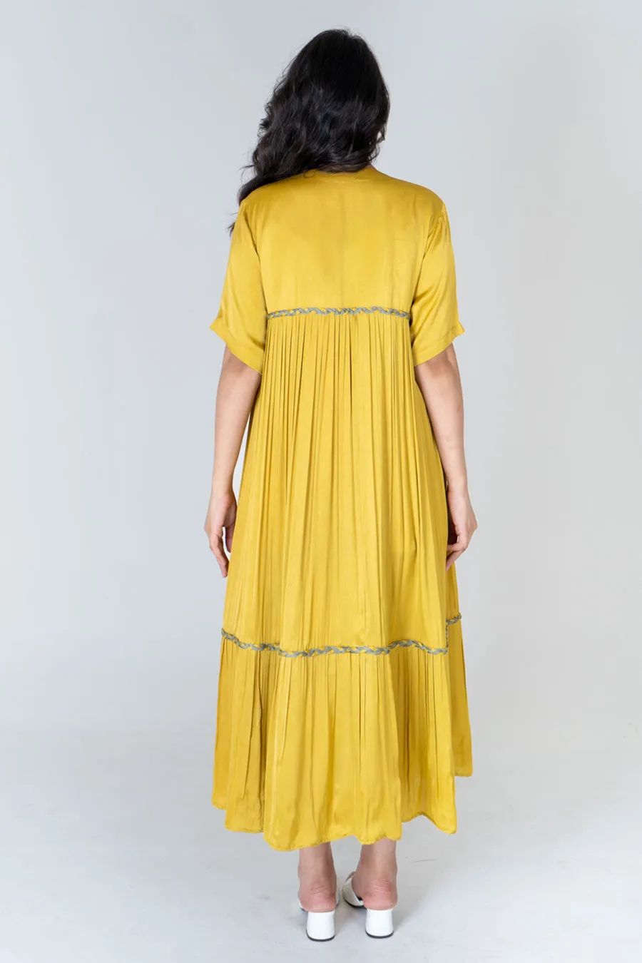 Yellow Braided Long Cape