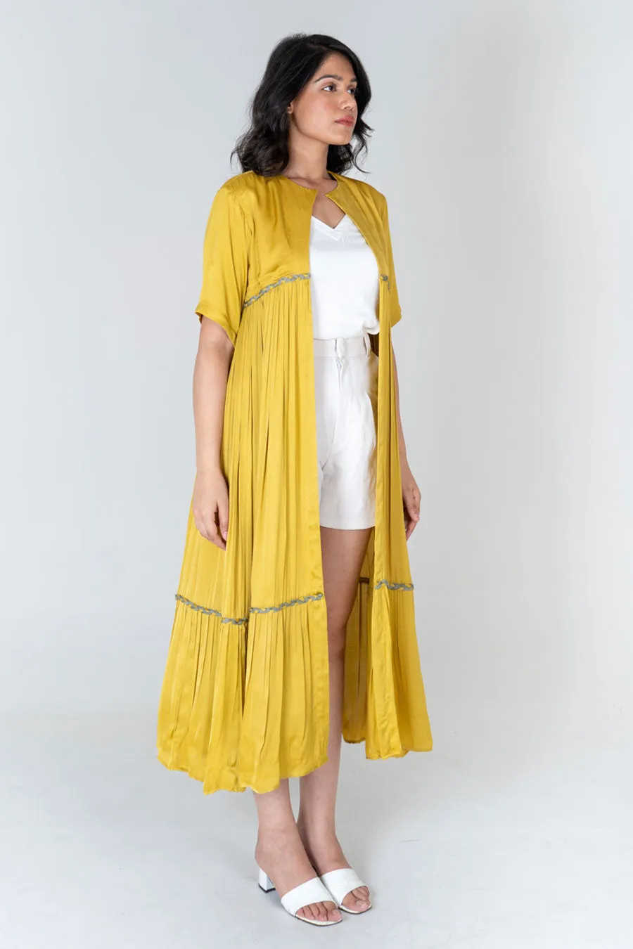 Yellow Braided Long Cape