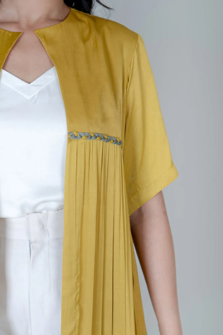 Yellow Braided Long Cape