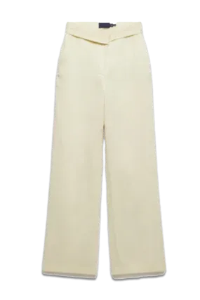 Yellow Linen Straight Trousers