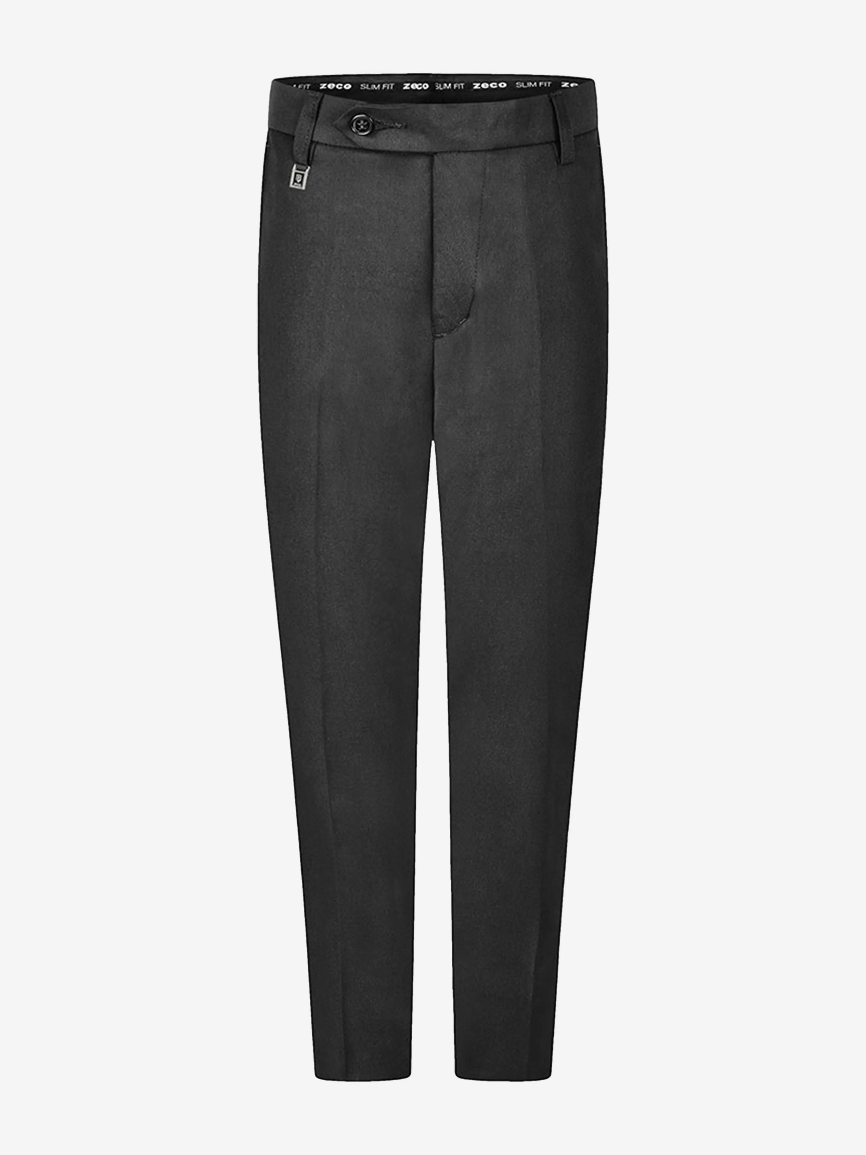 Zeco Boys School Slim Fit Regular Leg Trousers in Grey