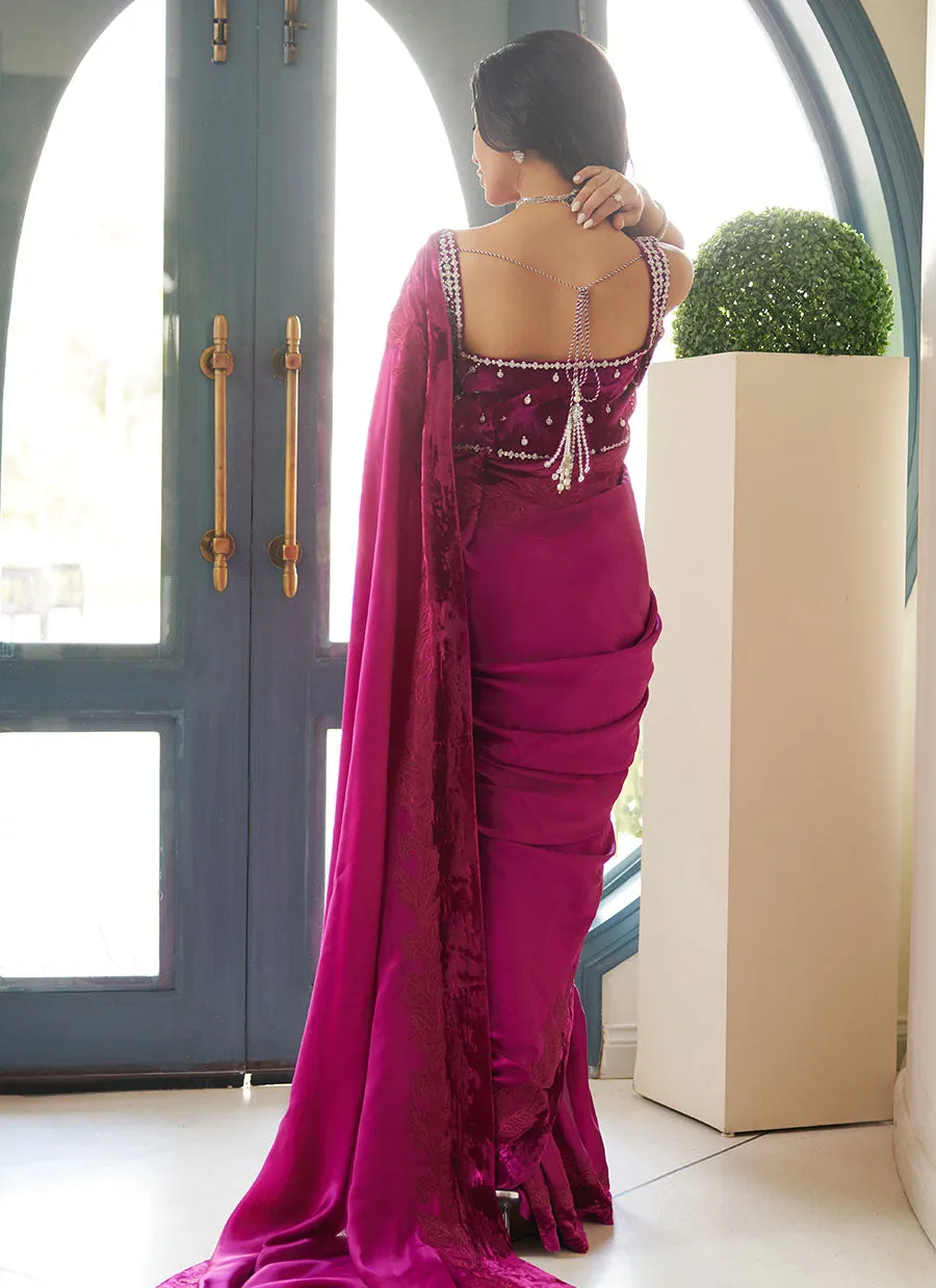 Zermine Magenta Saree